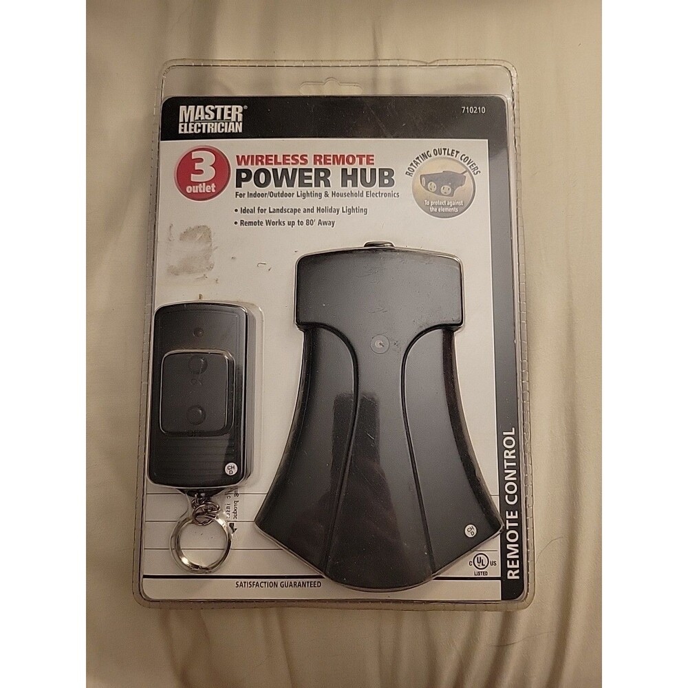 Master Electrician 3 Outlet Plug Wireless Remote Power Hub Indoor Outdoor New